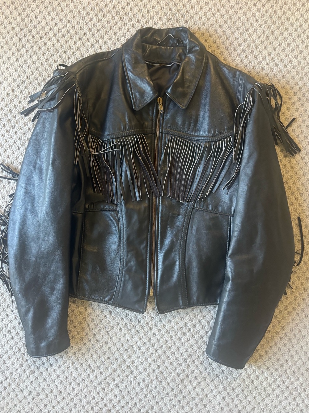 Classic Black Fringe Jacket - Women's